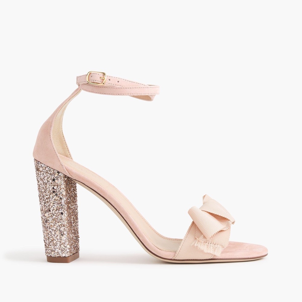 NEW! JCREW Blush Pink Suede Sandals Heels